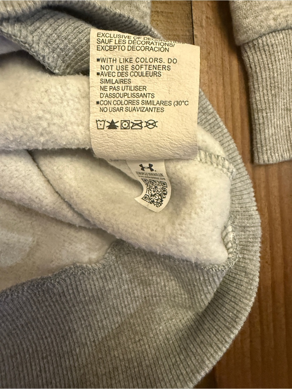 Under Armour Men’s Gray Fleece Pullover Hoodie – Size Small (SM) Embroidered - Picture 7 of 7